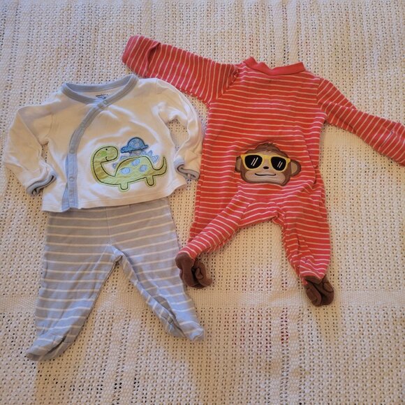 34‎ Pc Baby Boy Clothes Bundle NB Bodysuits Sleepers Pants Outfits Shorts Romper - Picture 7 of 8